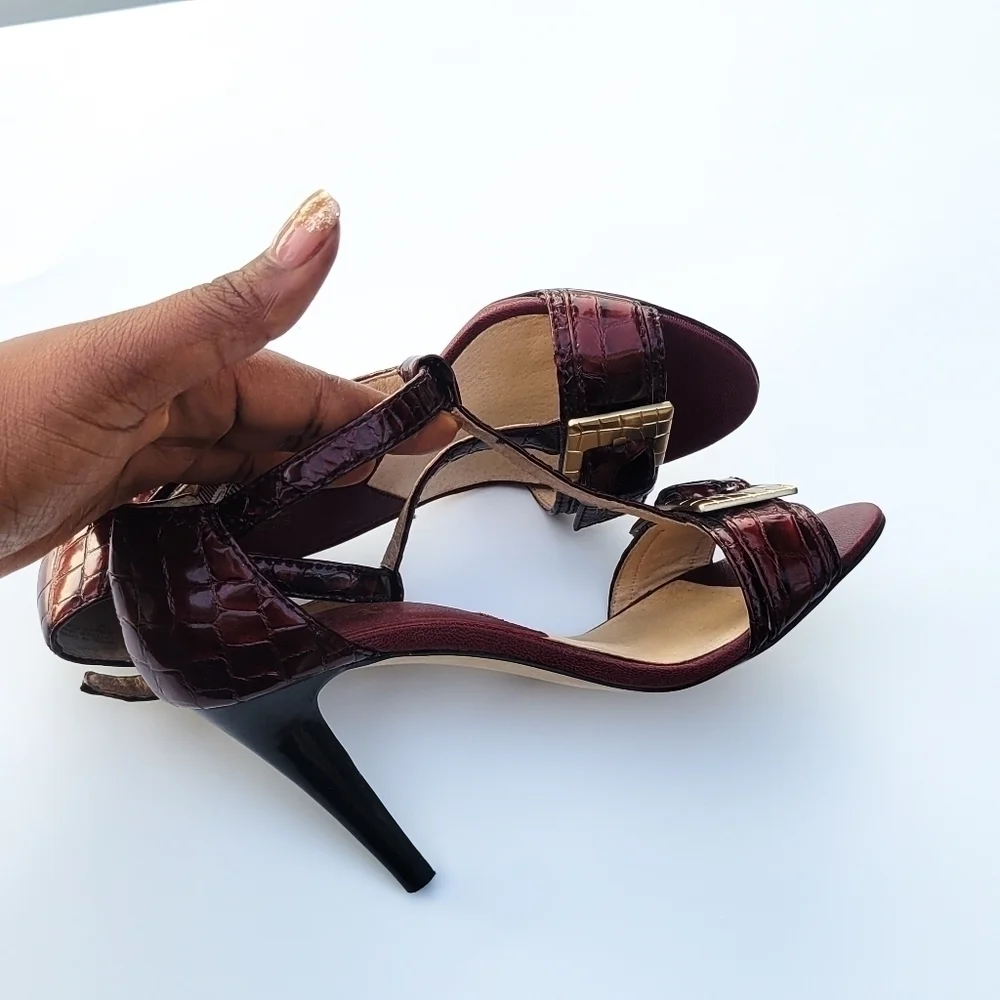 Michael Michael Kors patent maroon sandals